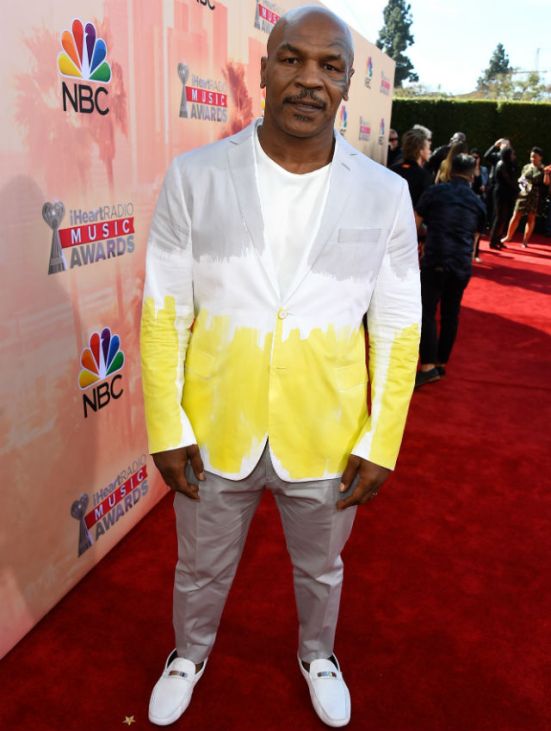 Mike Tyson with his pastel suit!